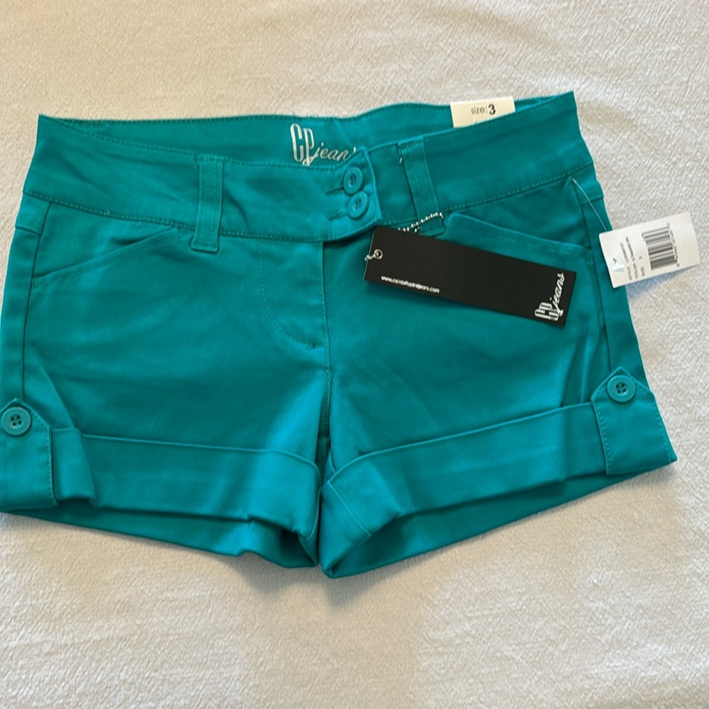 NWT Celebrity Pink Jeans Cuffed Shorts - Ultramarine Green